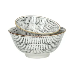 Pomax Vaisselle-ALTO - bol à soupe - porcelaine - DIA 15,5 x H 7 cm - noir/blanc