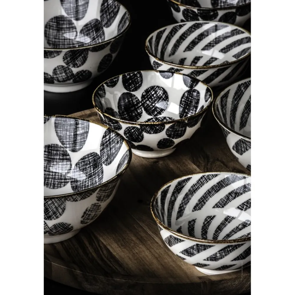 Pomax Vaisselle-ALTO - bol à soupe - porcelaine - DIA 15 x H 7 cm - noir/blanc