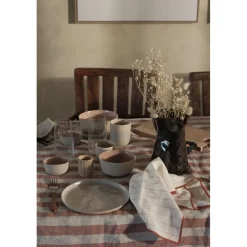Pomax Linge De Table-AMALIA - nappe de table - lin - L 250 x W 170 cm - rouge