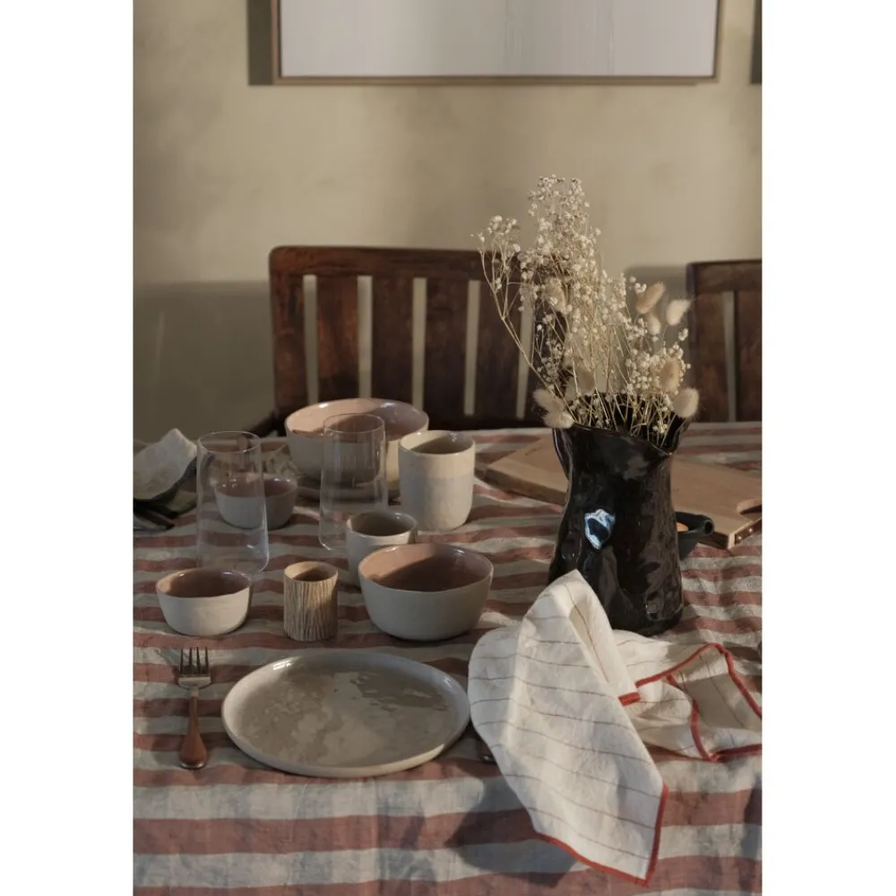 Pomax Linge De Table-AMALIA - nappe de table - lin - L 250 x W 170 cm - rouge