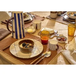 Pomax Vaisselle-ANAFI - assiette plate - porcelaine - DIA 26,5 cm - bleu