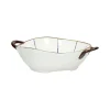 Pomax Vaisselle-ANAFI - plat à four/bol - porcelaine - L 24,5 x W 18,5 x H 6 cm - bleu