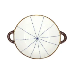 Pomax Vaisselle-ANAFI - plat à four/bol - porcelaine - L 24,5 x W 18,5 x H 6 cm - bleu