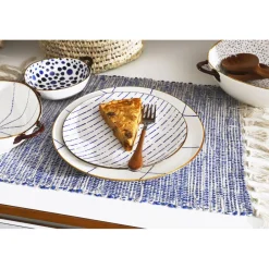 Pomax Vaisselle-ANAFI - plat à four/bol - porcelaine - L 24,5 x W 18,5 x H 6 cm - bleu
