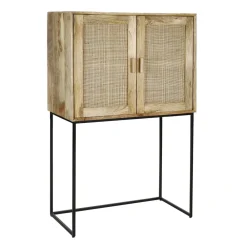 Pomax Armoires-ANGELA - armoire - bois de mangier / métal - L 80 x W 40 x H 125 cm - naturel