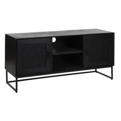 Pomax Armoires-ANGELA - armoire - bois de mangier / métal - L 120 x W 40 x H 57 cm - noir