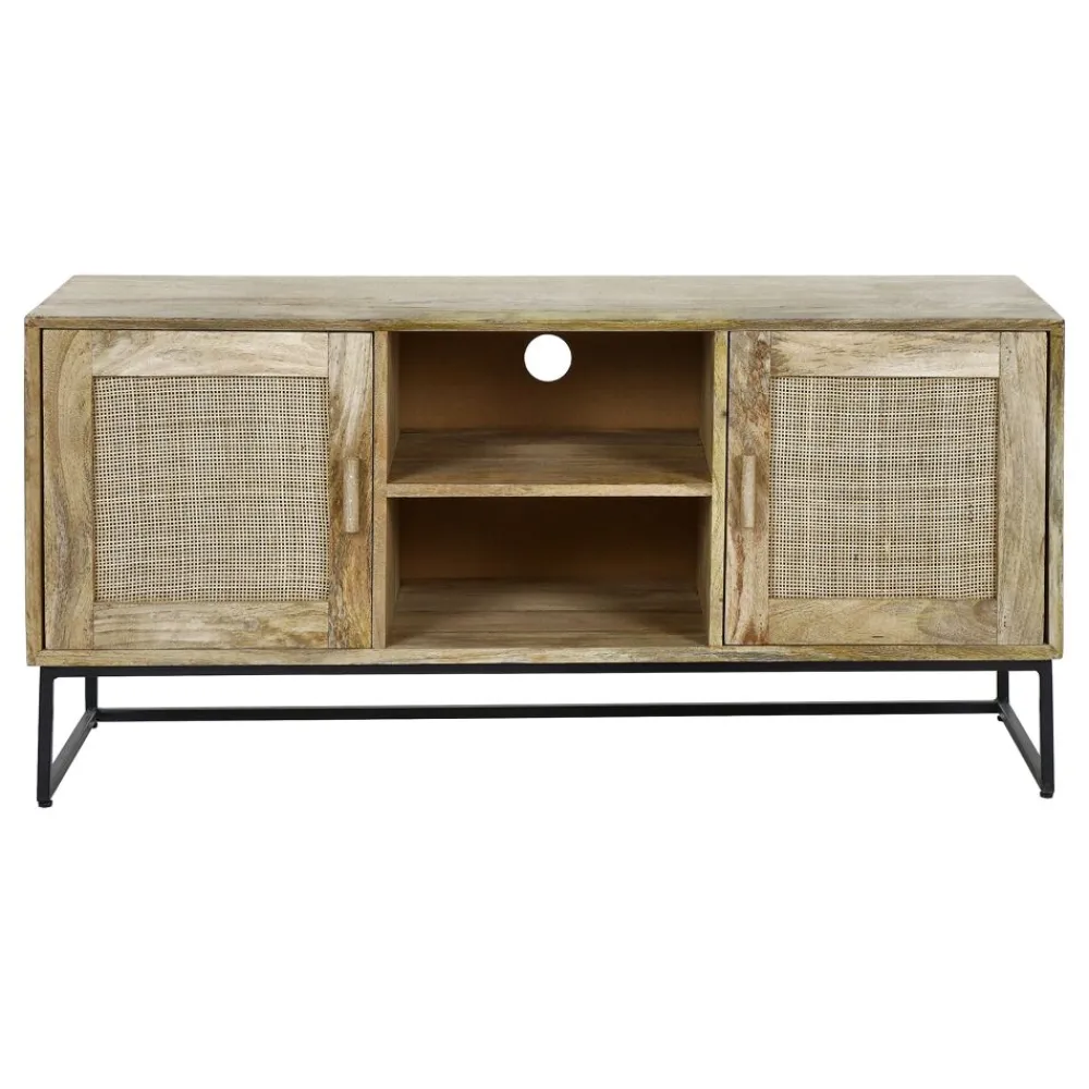 Pomax Armoires-ANGELA - armoire - bois de mangier / métal - L 120 x W 40 x H 57 cm - naturel