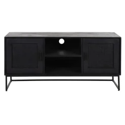 Pomax Armoires-ANGELA - armoire - bois de mangier / métal - L 120 x W 40 x H 57 cm - noir