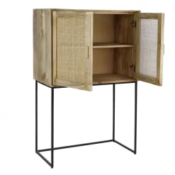 Pomax Armoires-ANGELA - armoire - bois de mangier / métal - L 80 x W 40 x H 125 cm - naturel
