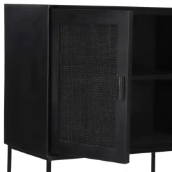 Pomax Armoires-ANGELA - armoire - bois de mangier / métal - L 80 x W 40 x H 125 cm - noir
