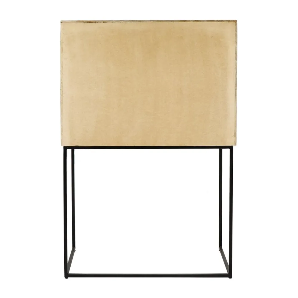 Pomax Armoires-ANGELA - armoire - bois de mangier / métal - L 80 x W 40 x H 125 cm - naturel