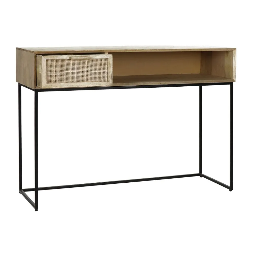 Pomax Consoles-ANGELA - console - bois de mangier / métal - L 120 x W 40 x H 85 cm - naturel