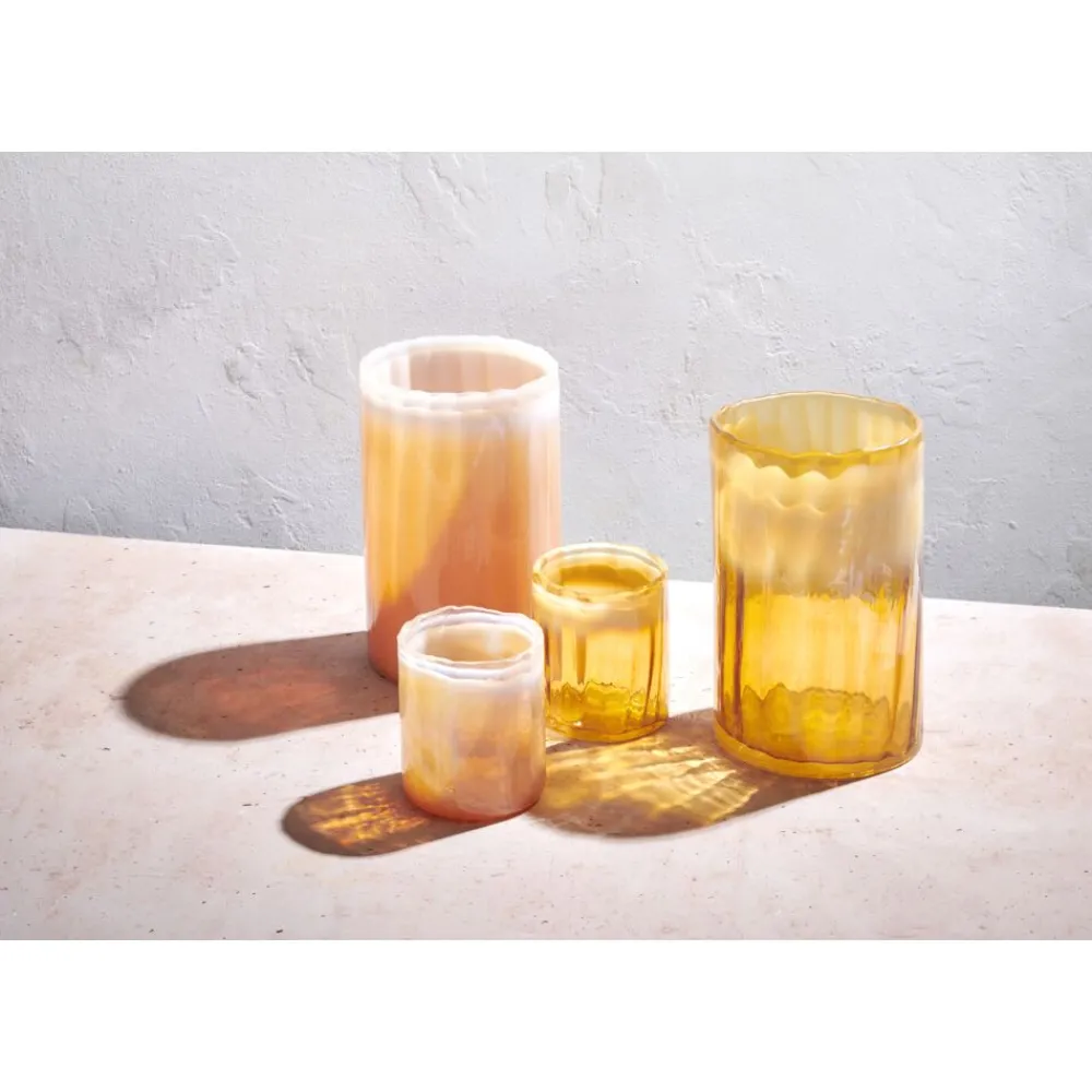 Pomax Photophores / T-lights-AO - photophore - verre - DIA 12 x H 19 cm - rose