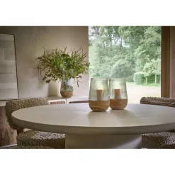 Pomax Photophores / T-lights-ARBRE - photophore/vase - bois de mangier / verre - DIA 22 x H 33 cm - naturel