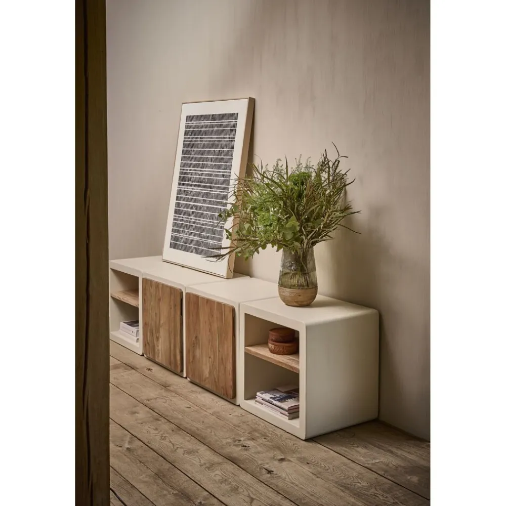 Pomax Photophores / T-lights-ARBRE - photophore/vase - bois de mangier / verre - DIA 22 x H 33 cm - naturel