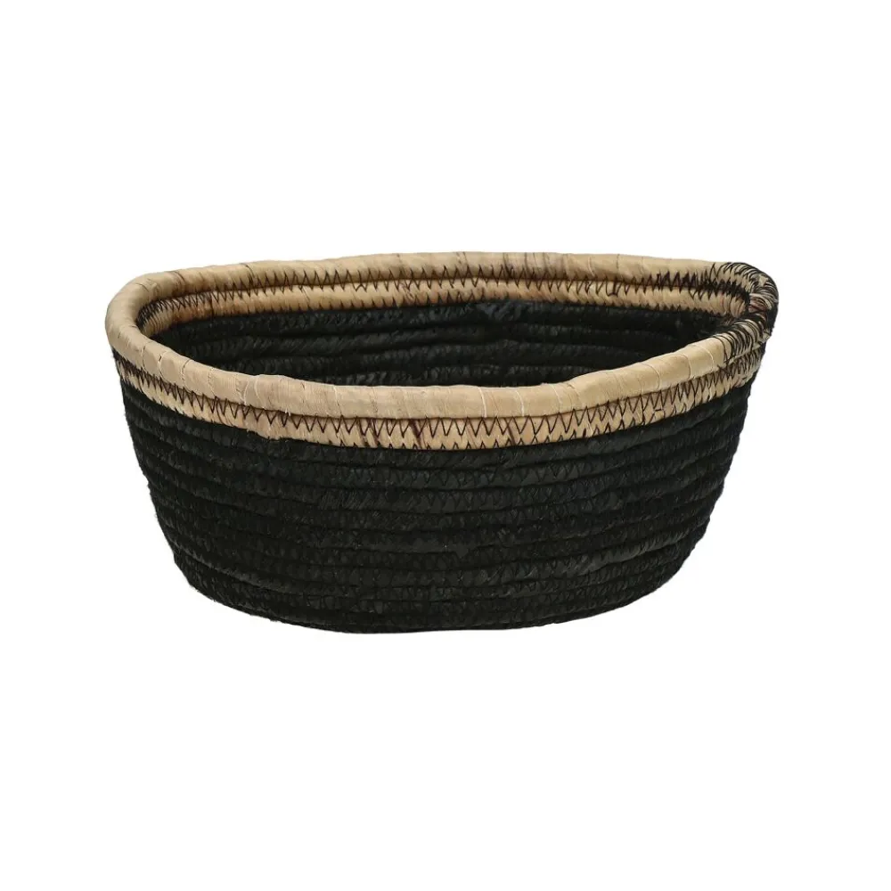 Pomax Paniers À Pain, Couverts Et Serviettes-ARNO - corbeille à pain - jacinthe d'eau - DIA 18,5 x H 7,5 cm - noir
