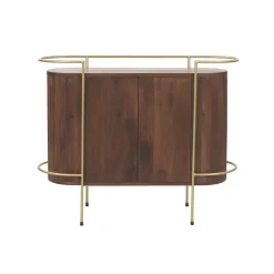 Pomax Armoires-ARTDECO - armoire - bois de mangier / métal - L 100 x W 35 x H 80 cm - noyer