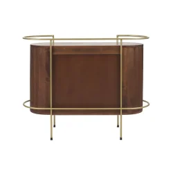 Pomax Armoires-ARTDECO - armoire - bois de mangier / métal - L 100 x W 35 x H 80 cm - noyer