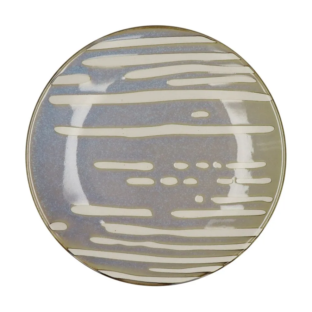 Pomax Vaisselle-ASPEN - assiette à dessert - porcelaine - DIA 22 cm - bleu glacier