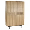 Pomax Armoires-ATLANTA - armoire - mdf / placage de bois / métal - L 115 x W 40 x H 170 cm - naturel