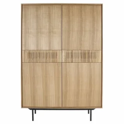 Pomax Armoires-ATLANTA - armoire - mdf / placage de bois / métal - L 115 x W 40 x H 170 cm - naturel