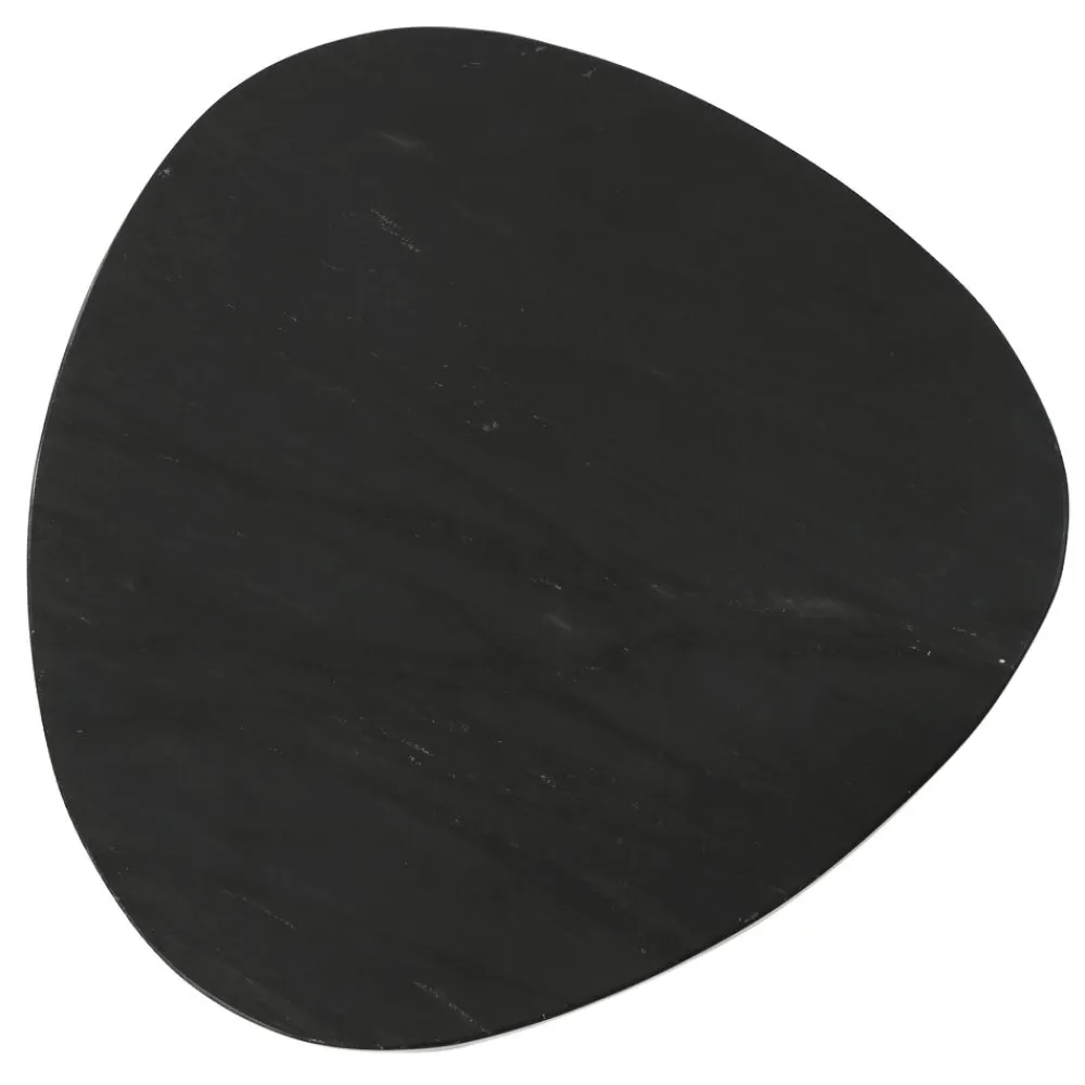 Pomax Tables Basses | Tables-AXIO - set/3 tables d'appoint - marbre - L 40/54/74 x W 40/52/68 x H 36/41/45 cm - noir