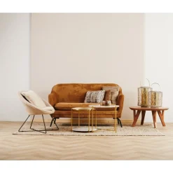 Pomax Coussins-AYALA - coussin - coton - L 50 x W 30 cm - tabac