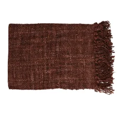 Pomax Plaids-AYALA - plaid - coton - L 150 x W 125 cm - rouille