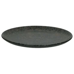 Pomax Vaisselle-BASALT - assiette plat - grès - DIA 27,2 x H 2,2 cm - noir