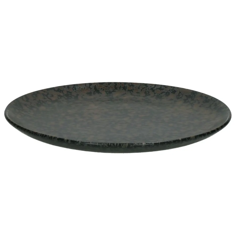 Pomax Vaisselle-BASALT - assiette plat - grès - DIA 27,2 x H 2,2 cm - noir