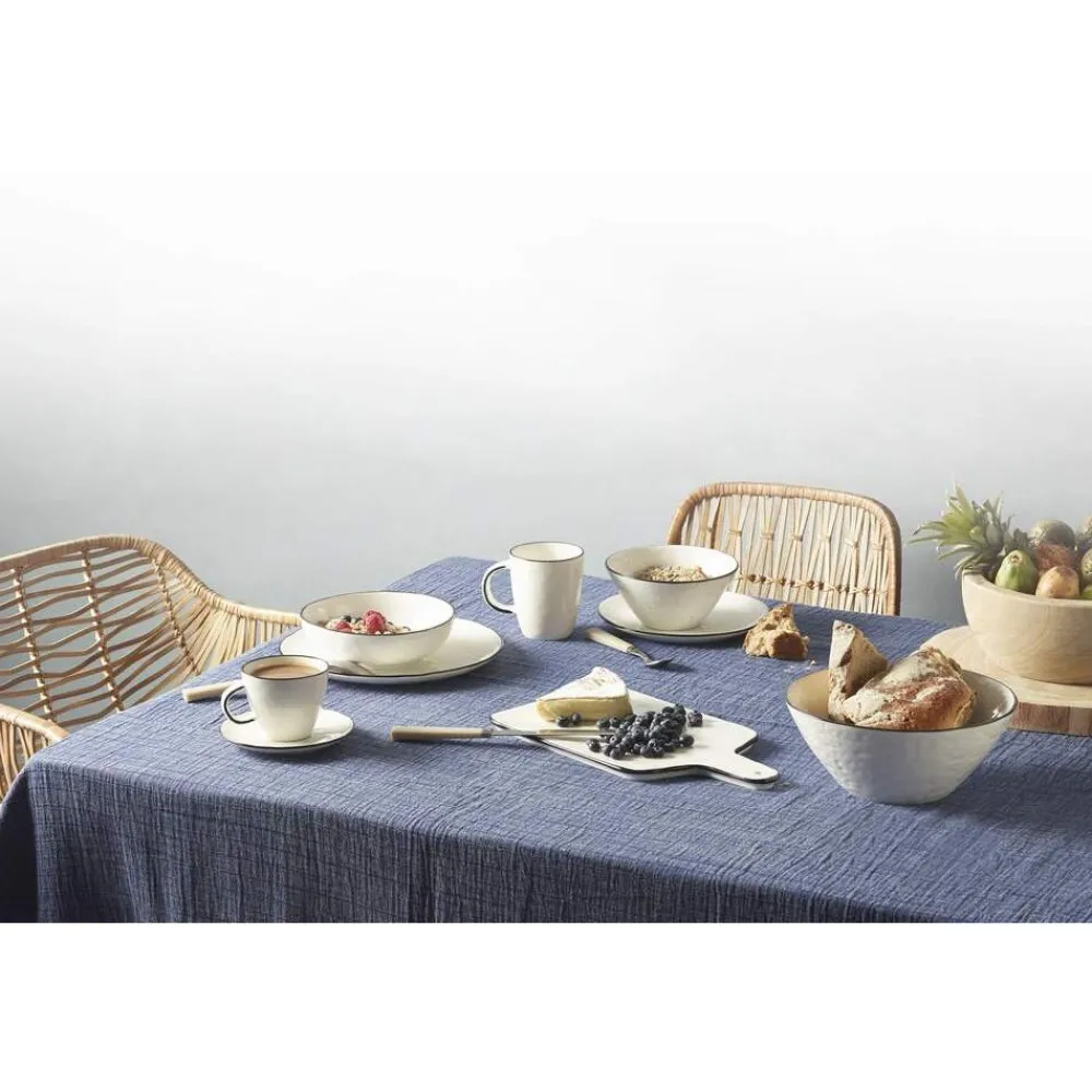 Pomax Vaisselle-BASIL - assiette à dessert - porcelaine - DIA 21 cm - blanc