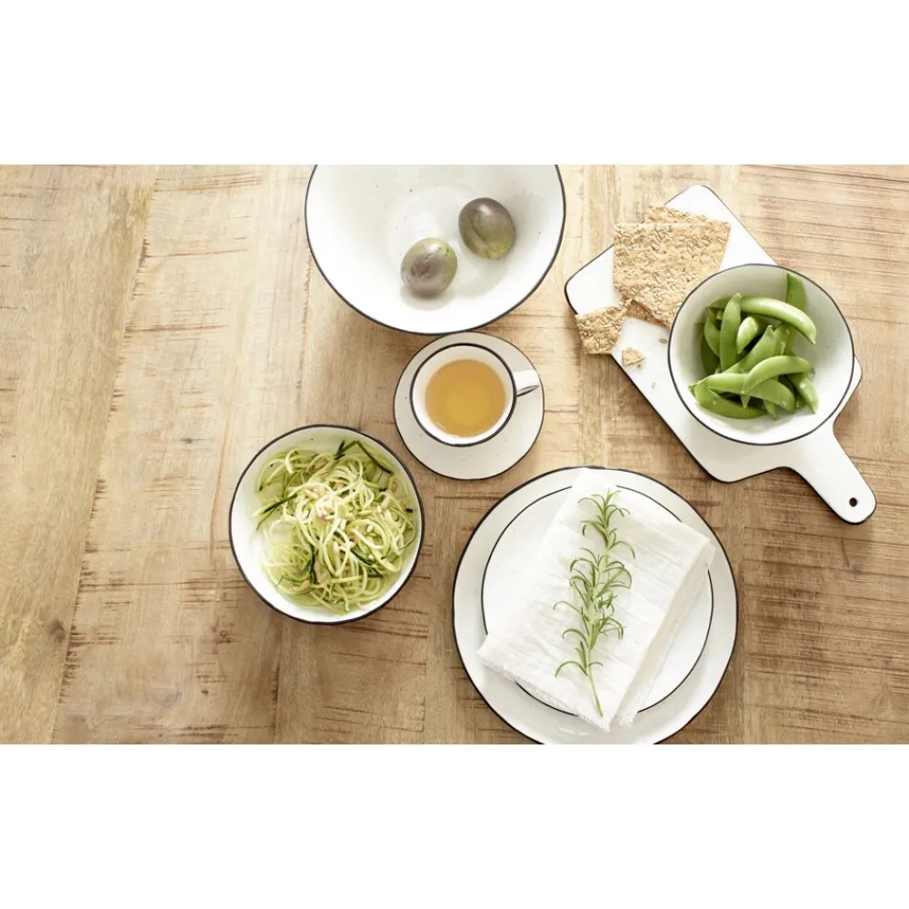 Pomax Vaisselle-BASIL - assiette à dessert - porcelaine - DIA 21 cm - blanc