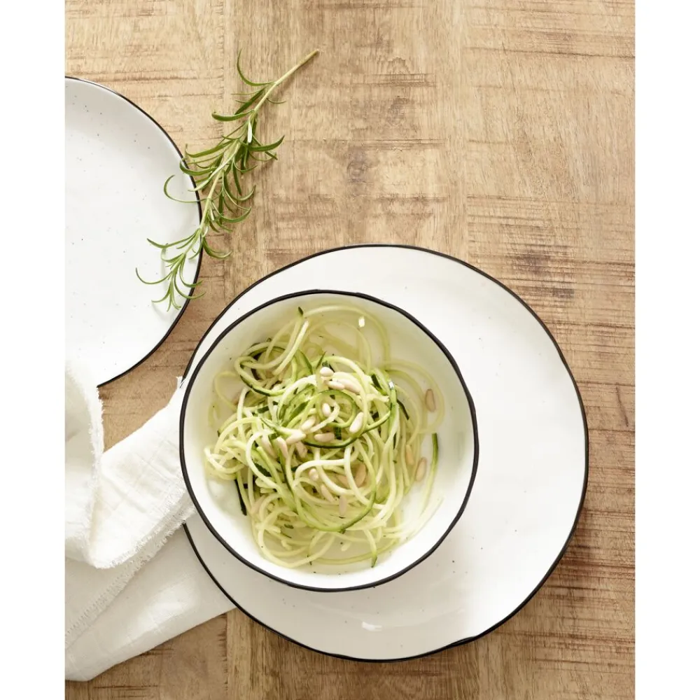Pomax Vaisselle-BASIL - assiette plate - porcelaine - DIA 26 cm - blanc