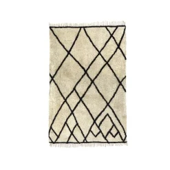 Pomax Tapis-BERBER - tapis - coton - L 180 x W 120 cm - noir/blanc