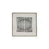 Pomax Tableau / Déco Murale-BERGAMO - toile avec cadre - lin / mdf - L 63 x W 4,3 x H 63 cm - noir/blanc