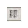 Pomax Tableau / Déco Murale-BERGAMO - toile avec cadre - lin / mdf - L 63 x W 4,3 x H 63 cm - noir/blanc
