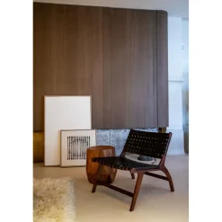 Pomax Tableau / Déco Murale-BERGAMO - toile avec cadre - lin / mdf - L 63 x W 4,3 x H 63 cm - noir/blanc