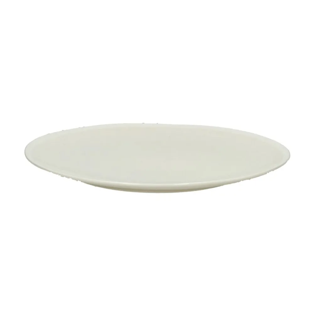Pomax Vaisselle-BISCOTTI - assiette plate - porcelaine - DIA 26,8 x H 2 cm - écru