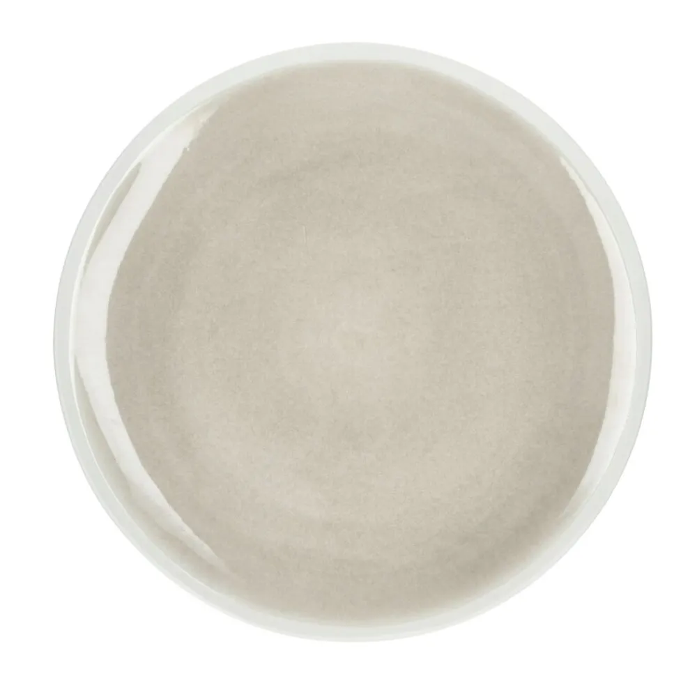 Pomax Vaisselle-BISCOTTI - assiette plate - porcelaine - DIA 26,8 x H 2 cm - gris/beige