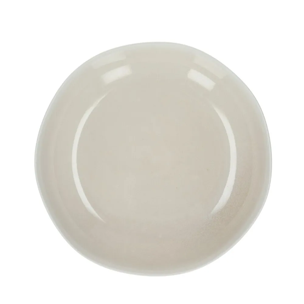 Pomax Vaisselle-BISCOTTI - blate - porcelaine - DIA 22,8 x H 4,5 cm - gris/beige