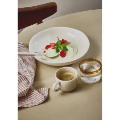 Pomax Vaisselle-BISCOTTI - blate - porcelaine - DIA 22,8 x H 4,5 cm - écru