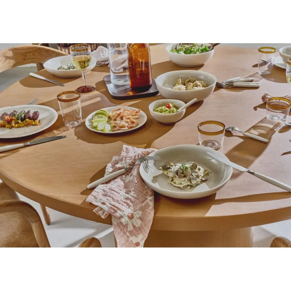 Pomax Vaisselle-BISCOTTI - blate - porcelaine - DIA 22,8 x H 4,5 cm - gris/beige
