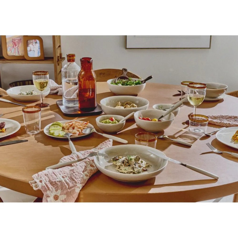 Pomax Vaisselle-BISCOTTI - bol à soupe - porcelaine - DIA 17 x H 6,3 cm - gris/beige
