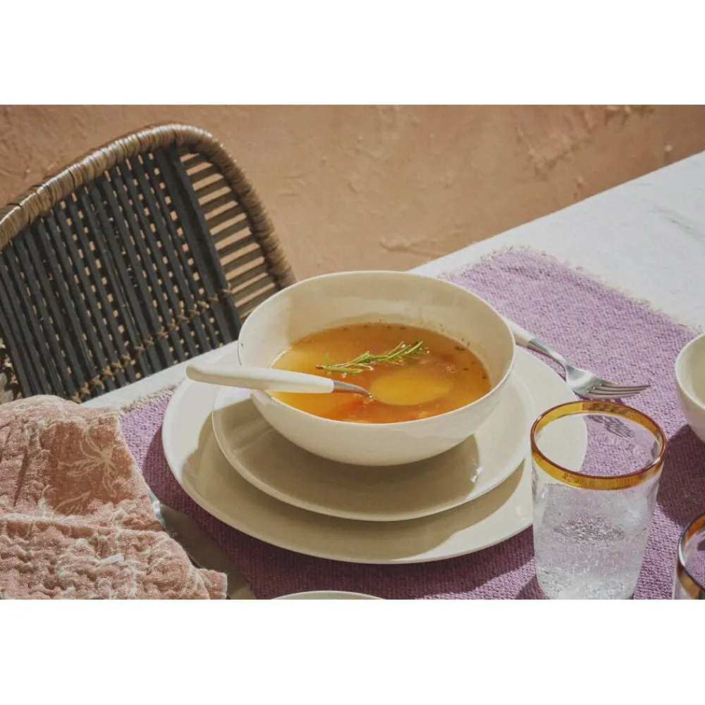 Pomax Vaisselle-BISCOTTI - bol à soupe - porcelaine - DIA 17 x H 6,3 cm - écru