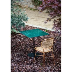 Pomax Tables-BISTRO - table à dîner - marbre / métal - L 70 x W 70 x H 76 cm - vert