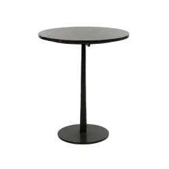 Pomax Tables-BISTRO - table apéro - marbre / métal - DIA 50 x H 60 cm - noir
