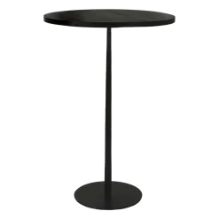 Pomax Tables-BISTRO - table de bar - bois de mangier / métal - DIA 70 x H 104 cm - noir