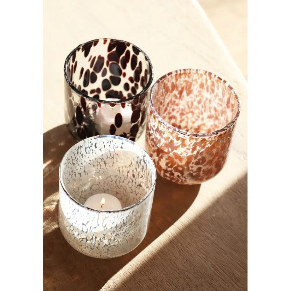Pomax Photophores / T-lights-BIZOTTI - photophore - verre - DIA 9 x H 10 cm - lila