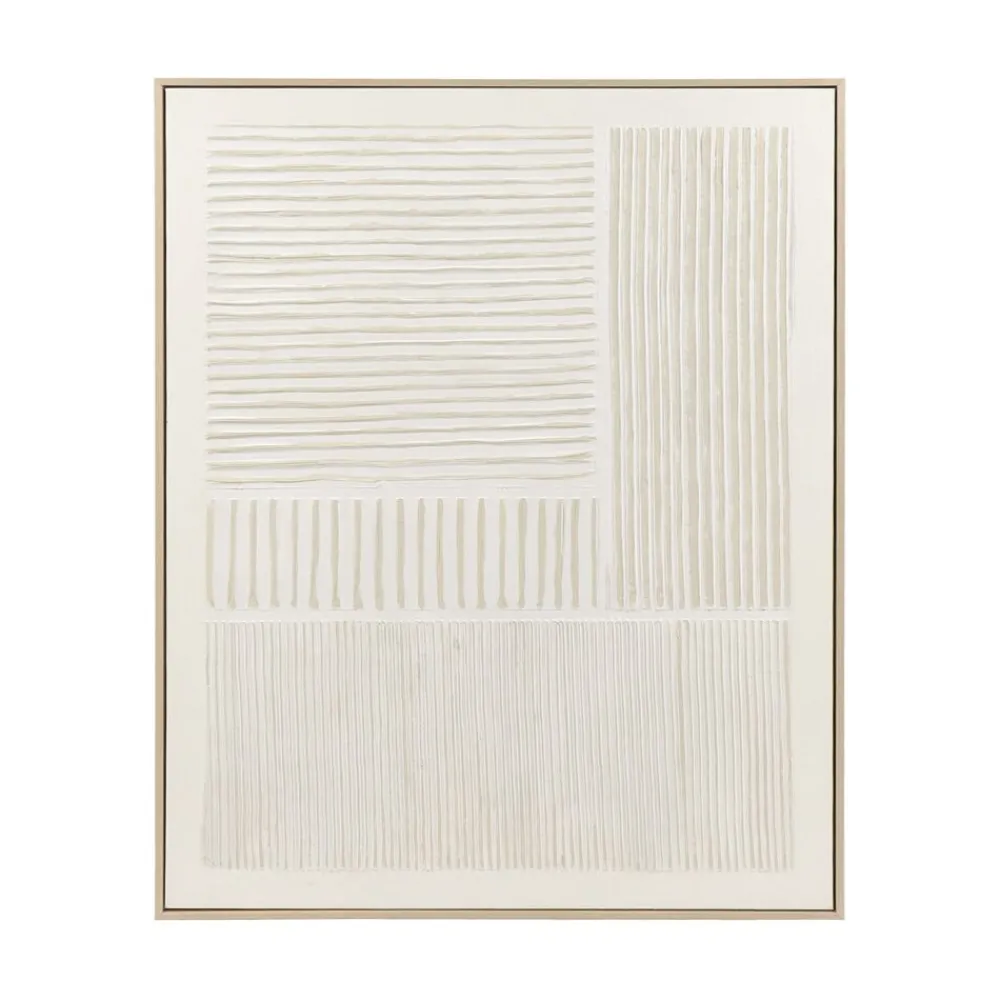 Pomax Tableau / Déco Murale-BLANCHE - toile avec cadre - bois de pin - L 80 x W 5 x H 100 cm - blanc