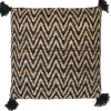 Pomax Coussins-BOMBAY - coussin - jute / coton - L 45 x W 45 cm - naturel/noir